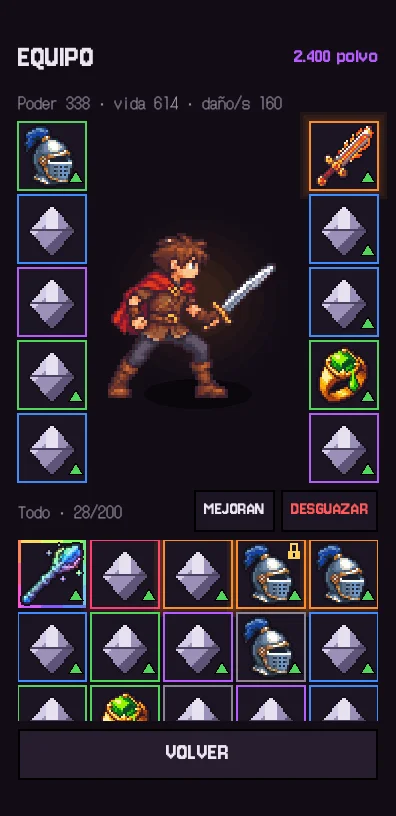 Gear around the hero